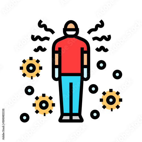 illness nosophobia fear color icon vector illustration