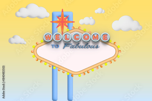 Empty Welcome To Sign. Ready to use. Perfect for layout use in marketing, showcase, sale, and travel destinations