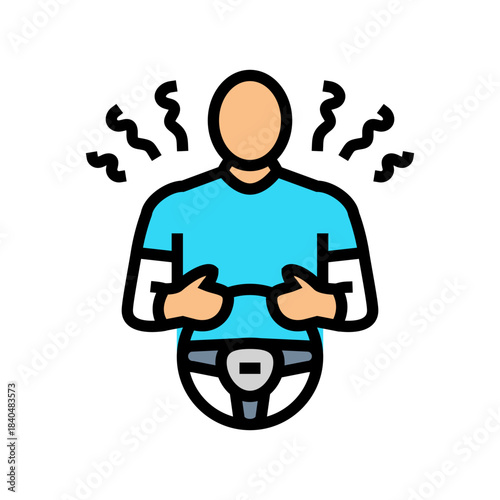 driving vehophobia fear color icon vector illustration