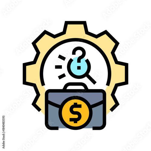 unclear business model startup color icon vector illustration