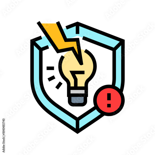 intellectual property protection color icon vector illustration