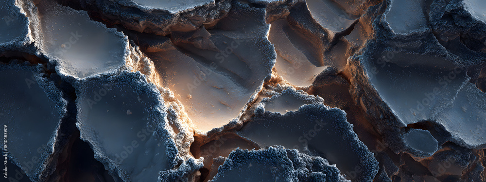 Obraz premium Glowing Sediment Crater Field