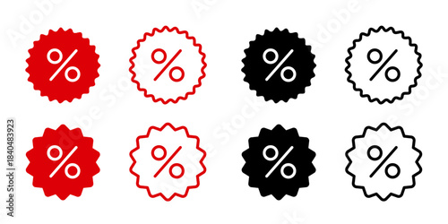 Percent discount icons. Special offer price sign