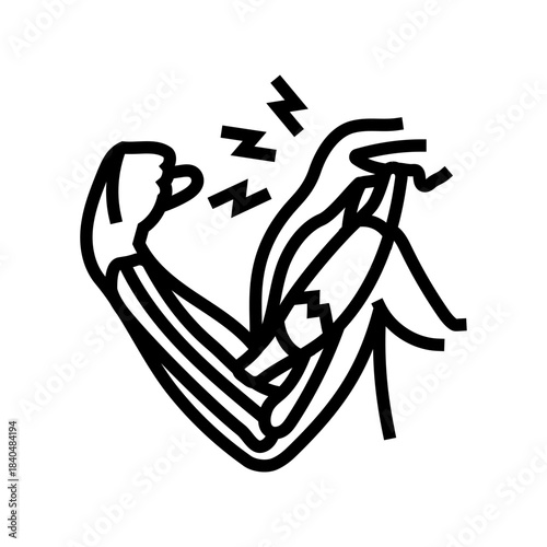 arm muscle tear illustration line icon vector illustration