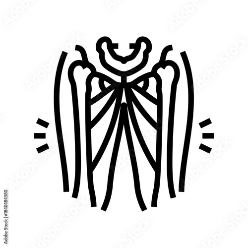 groin injury in bodybuilder line icon vector illustration