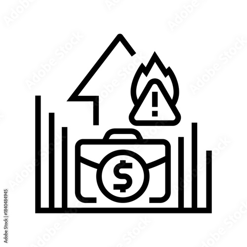 high operational costs line icon vector illustration
