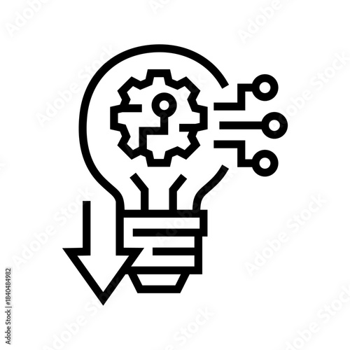 lack of innovation line icon vector illustration
