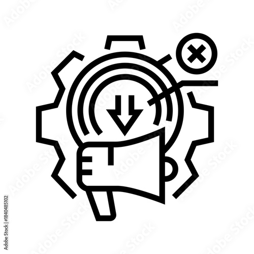 marketing ineffectiveness line icon vector illustration