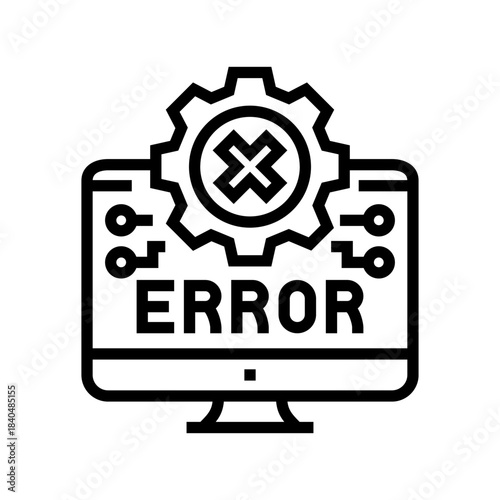 technology failure line icon vector illustration