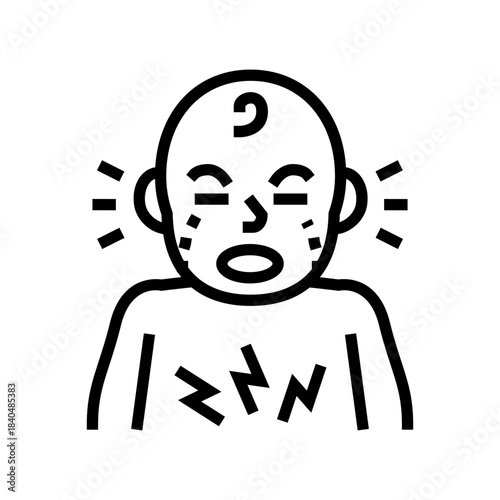 colic and excessive crying line icon vector illustration