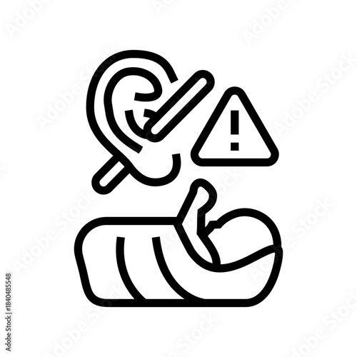 hearing impairments line icon vector illustration