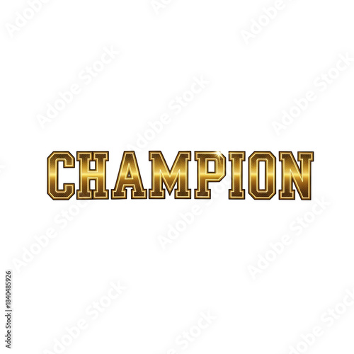 Golden Champion Text on Black Background lettering