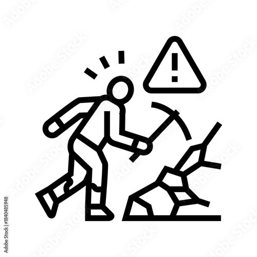 child labor line icon vector illustration