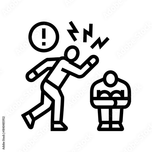 bullying at school line icon vector illustration