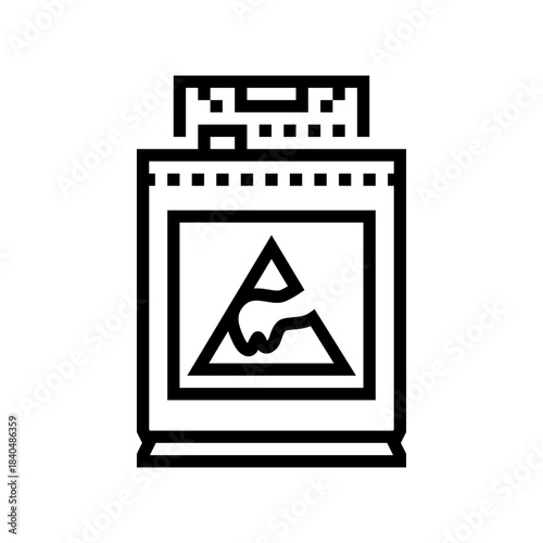 pcb esd safe packaging line icon vector illustration
