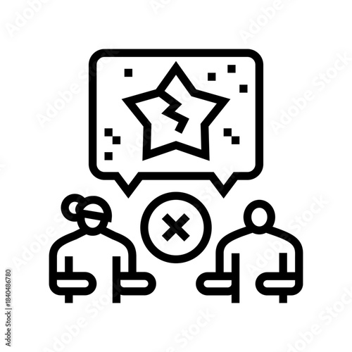 unrealistic expectations couple line icon vector illustration