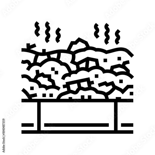 scrap metals from e waste pollution line icon vector illustration