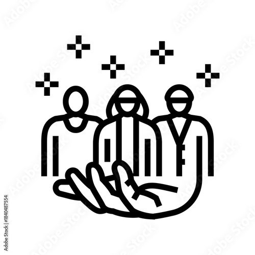 allyship line icon vector illustration