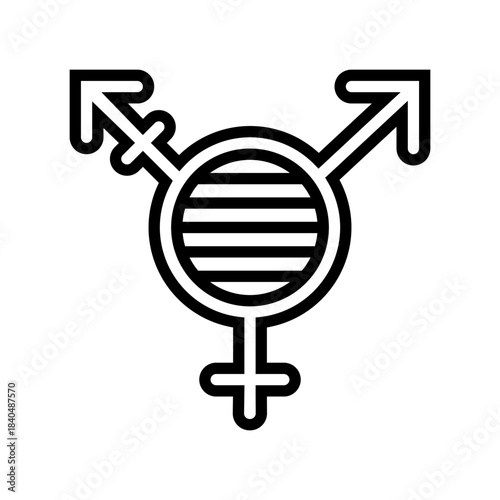queer feminism line icon vector illustration