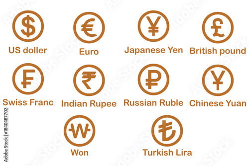 
Money, dollar, world currency signs and icons vector bundle set. Money, dollar, and world currency signs and icons vector bundle set featuring global currency symbols in clean, modern styles.