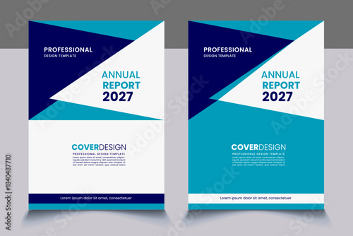company annual report cover design template concept