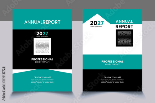 company annual report cover design template concept
