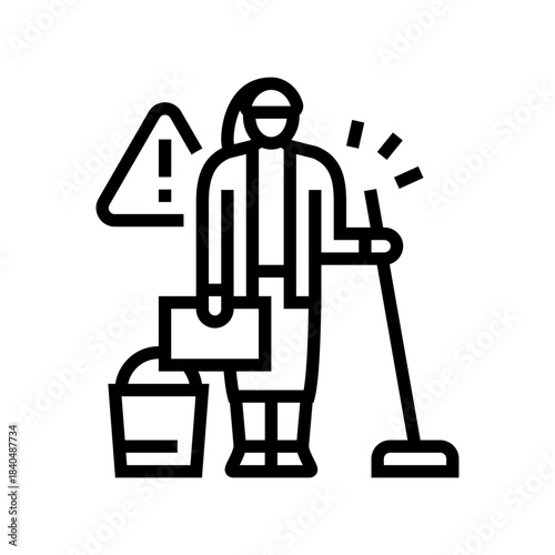 domestic labor line icon vector illustration