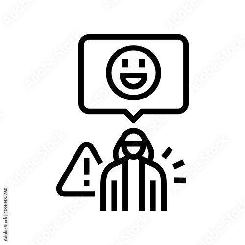 emotional labor line icon vector illustration