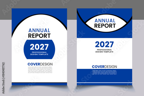 company annual report cover design template concept