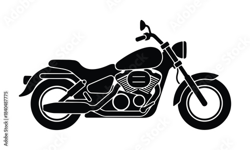 Motorcycle chopper cruiser bike classic silhouette graphic design element vector