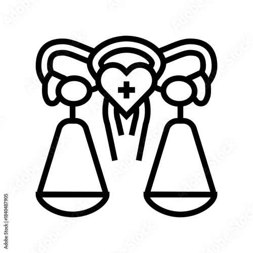reproductive justice line icon vector illustration