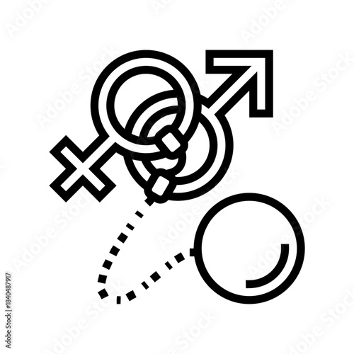 gender norms line icon vector illustration