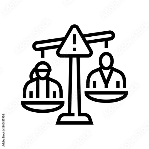 sex discrimination line icon vector illustration