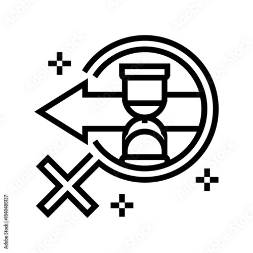 postfeminism line icon vector illustration