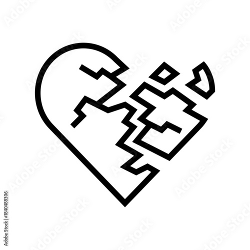 rejection fear line icon vector illustration