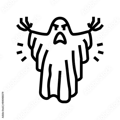 ghosts and supernatural phasmophobia fear line icon vector illustration