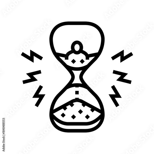 aging fear line icon vector illustration