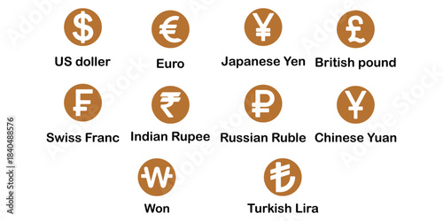 Dollar and euro financial icon illustration, showing online payment symbols, digital wallet graphics, currency signs, and earnings coin visuals, suitable for banking, finance, and economic design