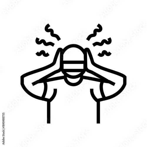 being watched or stalked scopophobia fear line icon vector illustration