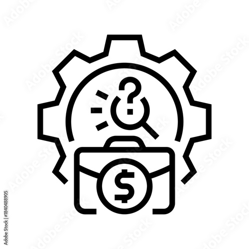unclear business model startup line icon vector illustration