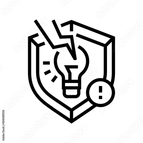 intellectual property protection line icon vector illustration