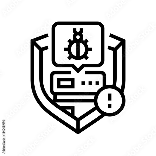 cybersecurity threats startup line icon vector illustration