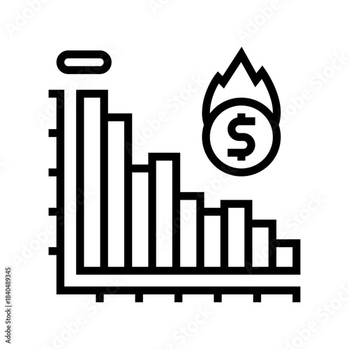 unforeseen economic crisis startup line icon vector illustration