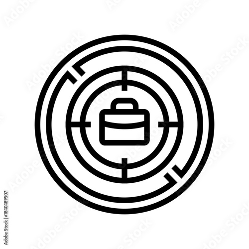 unrealistic business goals line icon vector illustration