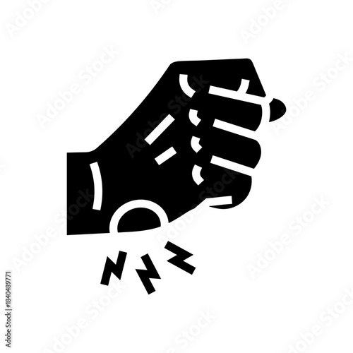 wrist injury from heavy lifting glyph icon vector illustration