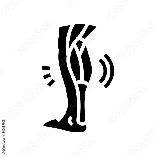 muscle cramp in calf glyph icon vector illustration