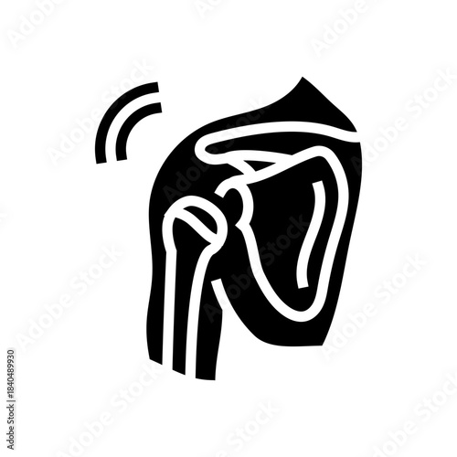 shoulder dislocation in gym glyph icon vector illustration