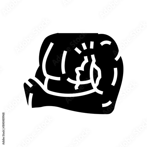 pec tear glyph icon vector illustration
