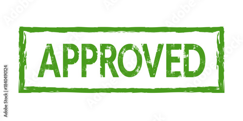 Approved ink rubber stamp grunge effect. Emblem in retro style.