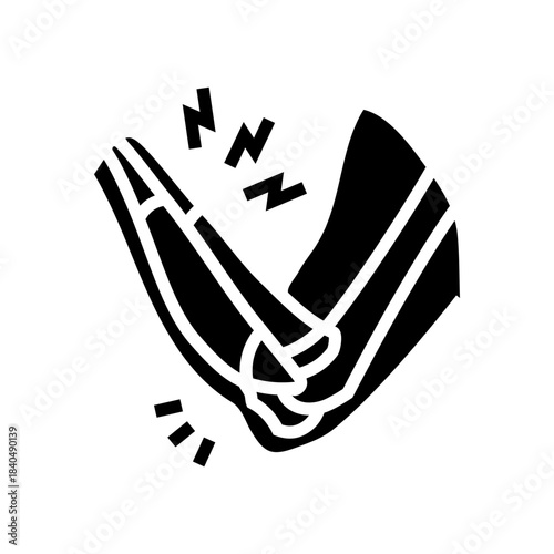 tendonitis in forearm glyph icon vector illustration